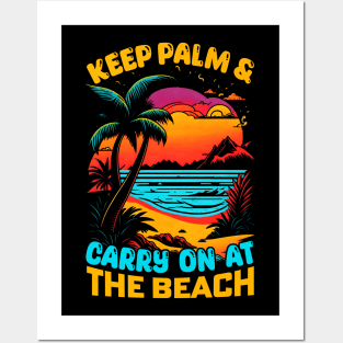 Keep Plam And Carry on at the Beach | Summer Beach lover Funny Posters and Art